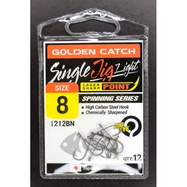 Гачки для риболовлі, GC Single Jig Light 1212, 12шт/уп, колір BN, №8